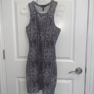 Women’s black and white patterned dress